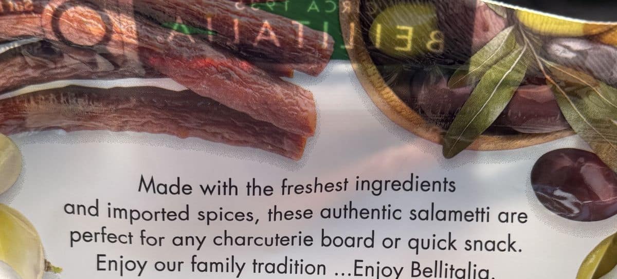 Image of the product description from the back of the bag.