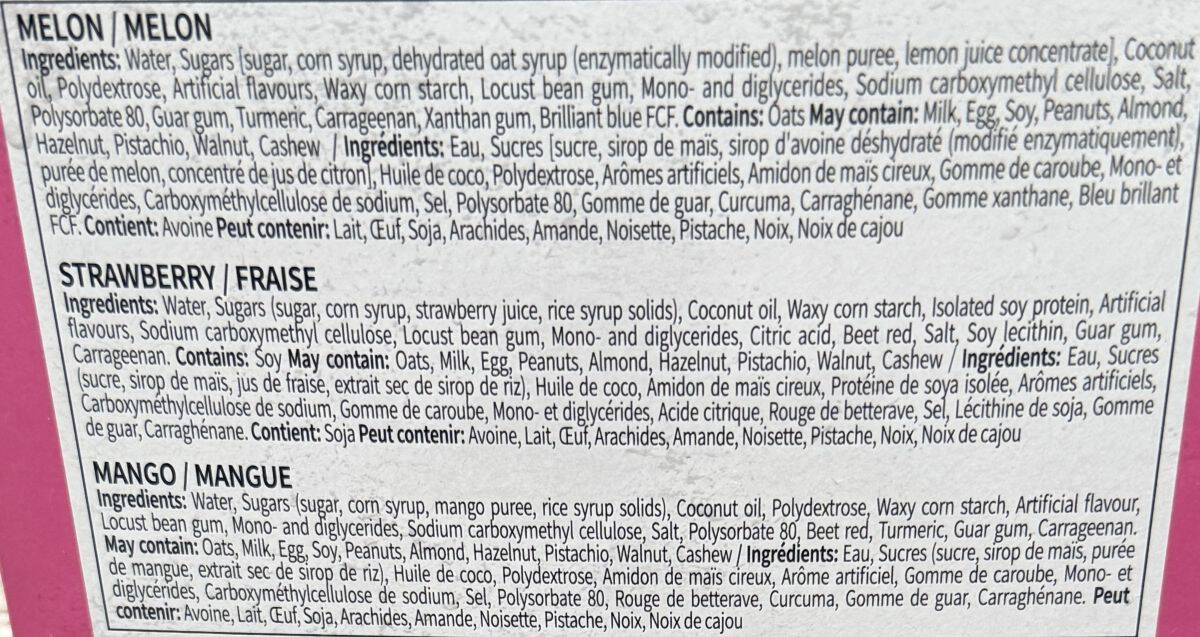 Image of the ingredients from the back of the box.