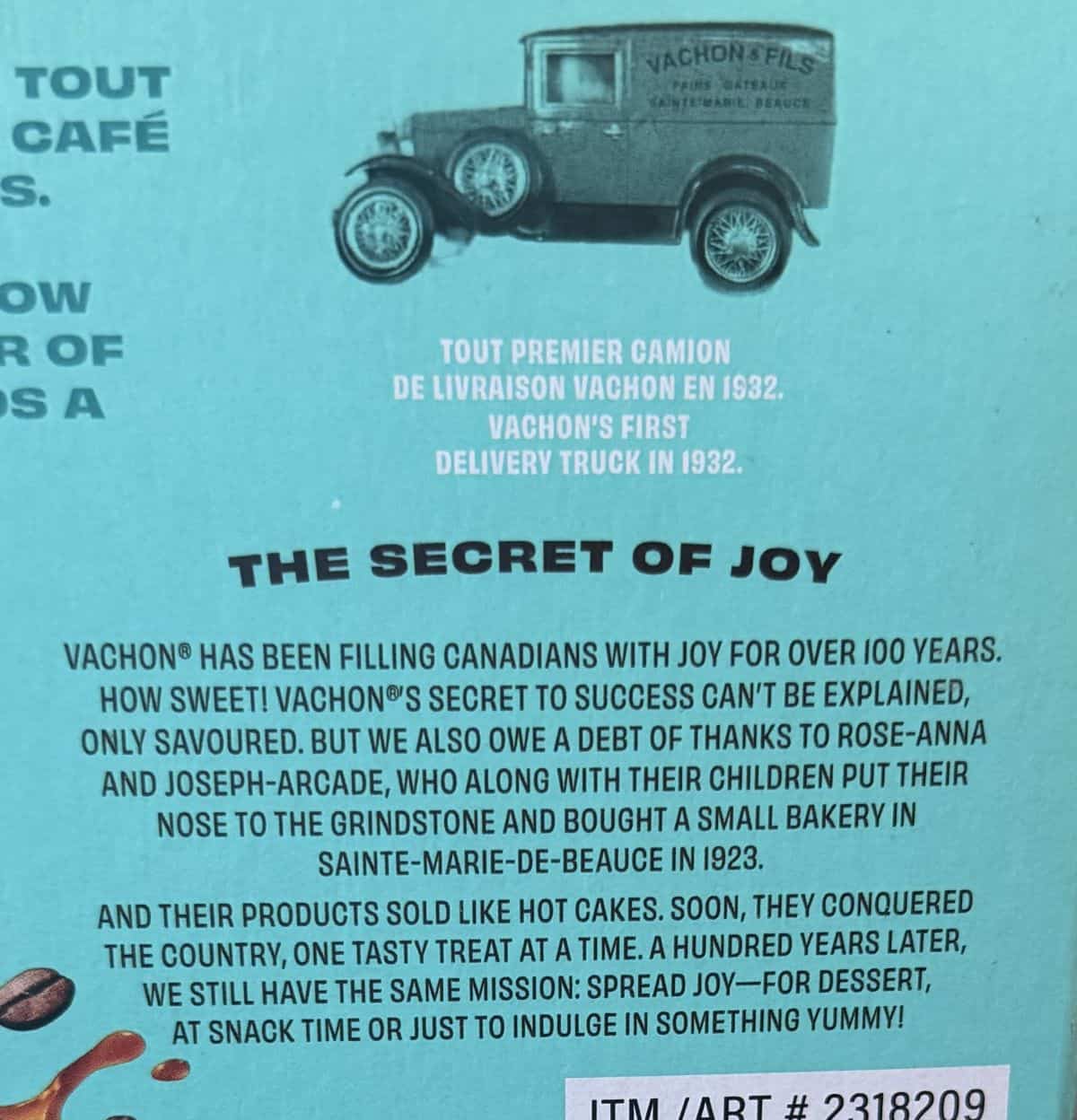 Image of the product and company description from the back of the box.